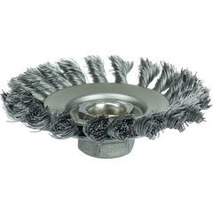 4″ Knot Wire Bevel Brush, .014″ Steel Fill, 5/8″-11 UNC Nut - Americas Industrial Supply