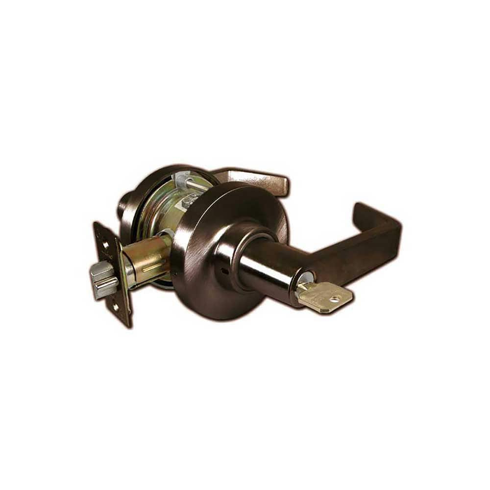 Lever Locksets; Type: Entry; Key Type: Keyed Different; Strike Type: ASA Strike; Finish/Coating: Oil Rubbed Bronze; Material: Steel; Material: Steel; Door Thickness: 1 5/8 - 1 7/8; Backset: 2.75; Lockset Grade: Grade 2; Cylinder Type: Conventional; Minimu