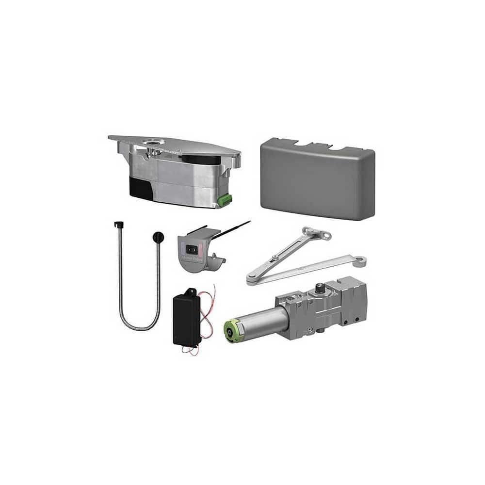 6400 Module & Closer Kit Damper: 185 lb Load Capacity Cast Iron, Aluminum Finish, Non-Handed