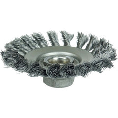 4″ Knot Wire Bevel Brush, .020″ Steel Fill, 5/8″-11 UNC Nut - Americas Industrial Supply