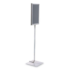 Sign Holders & Frames; Product Type: Sign Frame; Material: Aluminum; Color: Silver; Indoor/Outdoor: Indoor; Mount Type: Free Standing; Sign Holder Height (Decimal Inch): 53.5; Sign Holder Width (Inch): 8.5; Signs Held: 1; Sign Holder Width: 8.5; Sign Hold