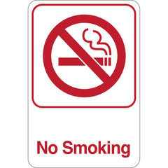 Facility Sign: Rectangle, ″No Smoking″ Acrylic, Double Sided Tape, 6″ High