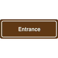 Facility Sign: Rectangle, ″Entrance″ Acrylic, Double Sided Tape, 3″ High