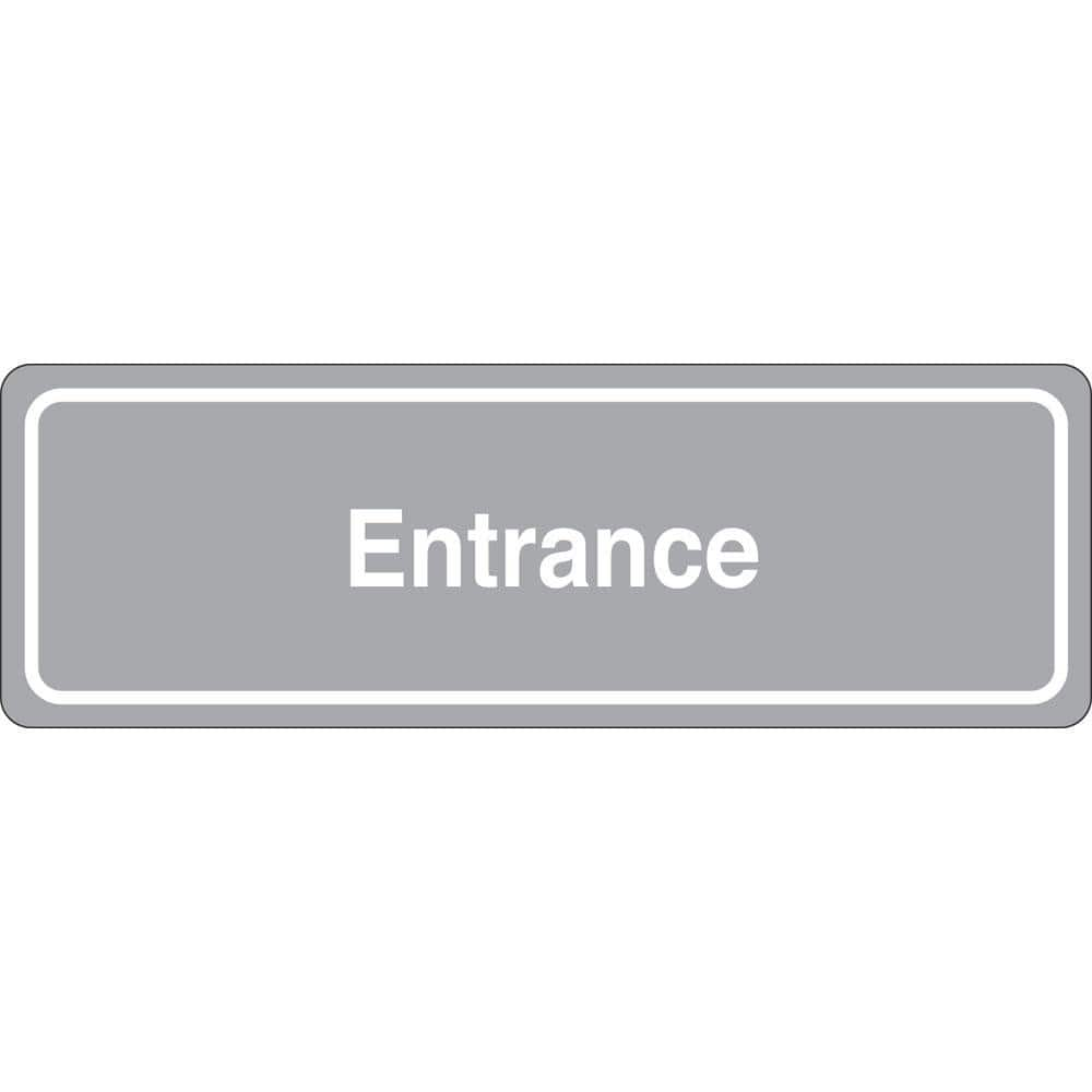 Facility Sign: Rectangle, ″Entrance″ Acrylic, Double Sided Tape, 3″ High