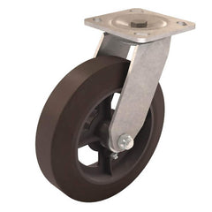 Swivel Caster Wheel: Solid Rubber, 8″ Dia, 1.75″ Wide 624 lb Capacity