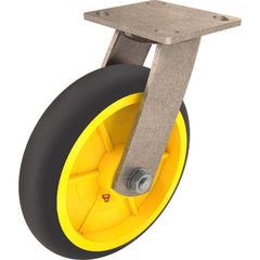 Swivel Caster Wheel: Hard Rubber, 8″ Dia, 1.5″ Wide 3,000 lb Capacity