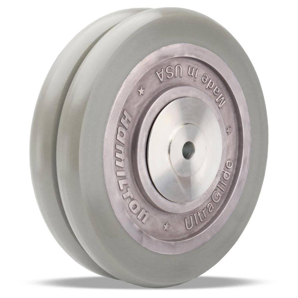 Twin Wheel Caster Wheel: Polyurethane on Aluminum, 8″ Dia, 2″ Wide 2,400 lb Capacity, Precision Sealed Ball Bearing, Non-Marking