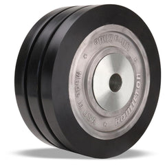 Triple Wheel Caster Wheel: Polyurethane on Aluminum, 8″ Dia, 3″ Wide 4,960 lb Capacity, Precision Sealed Ball Bearing, Non-Marking