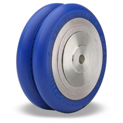 Twin Wheel Caster Wheel: Polyurethane on Aluminum, 6″ Dia, 2″ Wide 1,200 lb Capacity, Precision Sealed Ball Bearing, Non-Marking