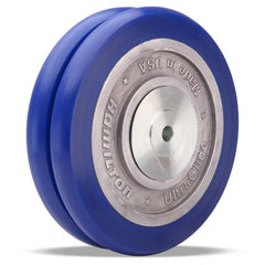 Twin Wheel Caster Wheel: Polyurethane on Aluminum, 8″ Dia, 2″ Wide 1520 lb Capacity, Precision Sealed Ball Bearing, Non-Marking