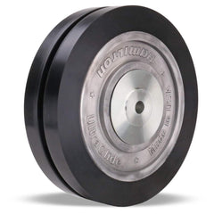 Twin Wheel Caster Wheel: Polyurethane on Aluminum, 8″ Dia, 2″ Wide 2,800 lb Capacity, Precision Sealed Ball Bearing, Non-Marking