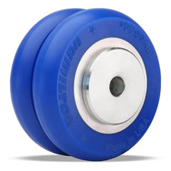 Twin Wheel Caster Wheel: Polyurethane on Aluminum, 4″ Dia, 2″ Wide 720 lb Capacity, Precision Sealed Ball Bearing, Non-Marking