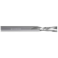 Square End Mill: 1/4'' Dia, 3/4'' LOC, 2.5'' OAL, 2 Flutes, Solid Carbide Single End, Uncoated, Downcut Flute
