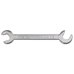 Open End Wrench: Straight Head, Double Ended 3-3/4″ OAL, Steel, Satin Finish