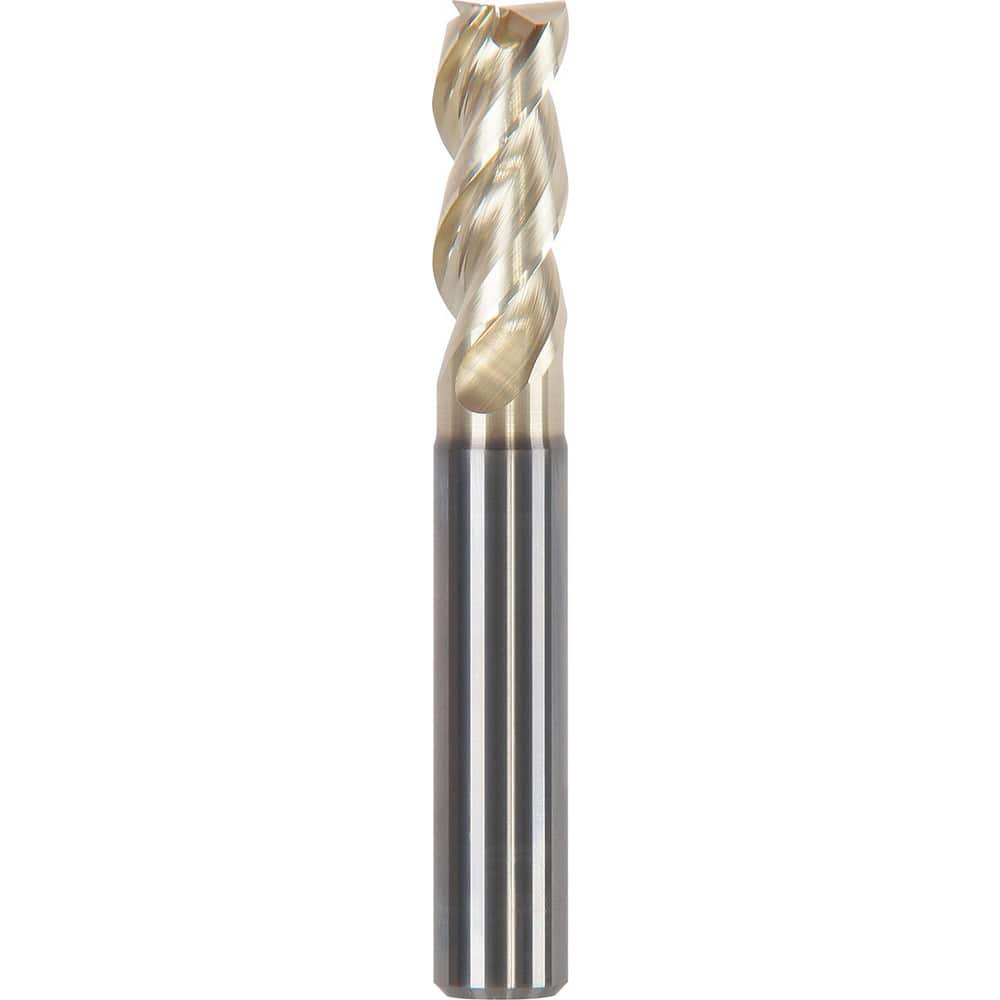 Corner Chamfer End Mill: 0.2362″ Dia, 0.5118″ LOC, 3 Flute, 0.0024″ Chamfer Width, Solid Carbide 2.28 mm OAL, ZrN Coated, Centercutting