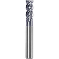 Corner Radius End Mill: 0.7874″ Dia, 1.4961″ LOC, 0.01″ Radius, 4 Flutes, Solid Carbide 4.13″ OAL, 0.7874″ Shank Dia, Helix, AlTiN Coated, Centercutting