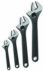 4 Piece Black Adjustable Wrench Set - Americas Industrial Supply