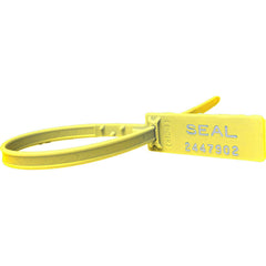 Security Seals; Type: Tamper-Evident Plastic Seal; Overall Length (Decimal Inch): 9.50; Operating Length: 7 in; Breaking Strength: 112.000; Material: Polypropylene; Color: Yellow; Color: Yellow; Overall Length: 9.50; Material: Polypropylene; Product Type: