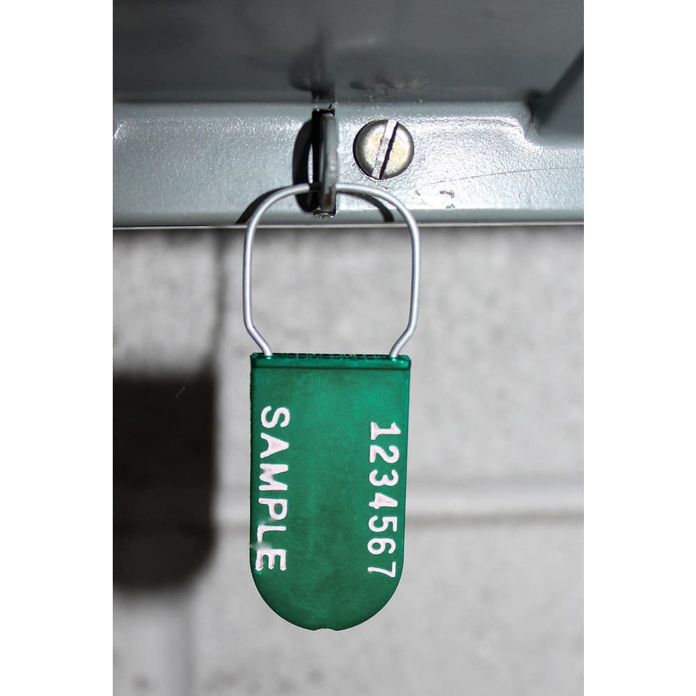 Security Seals; Type: Tamper-Evident Plastic/Wire Seal; Overall Length (Decimal Inch): 3.00; Operating Length: 2 in; Breaking Strength: 50.000; Material: Polypropylene; Color: Green; Color: Green; Overall Length: 3.00; Material: Polypropylene; Product Typ