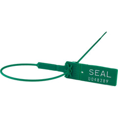 Security Seals; Type: Tamper-Evident Plastic Seal; Overall Length (Decimal Inch): 15.50; Operating Length: 12 in; Breaking Strength: 35.000; Material: Polypropylene; Color: Green; Color: Green; Overall Length: 15.50; Material: Polypropylene; Product Type: