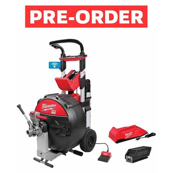 Milwaukee Tool - Electric & Gas Drain Cleaning Machines Type of Power: Cordless For Minimum Pipe Size: 3 (Inch) - Americas Industrial Supply