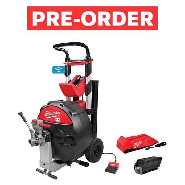 Milwaukee Tool - Electric & Gas Drain Cleaning Machines Type of Power: Cordless For Minimum Pipe Size: 3 (Inch) - Americas Industrial Supply