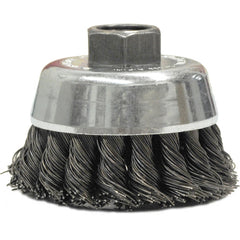 2-3/4″ Single Row Knot Wire Cup Brush, .020″ Steel Fill, M10x1.25 Nut - Americas Industrial Supply