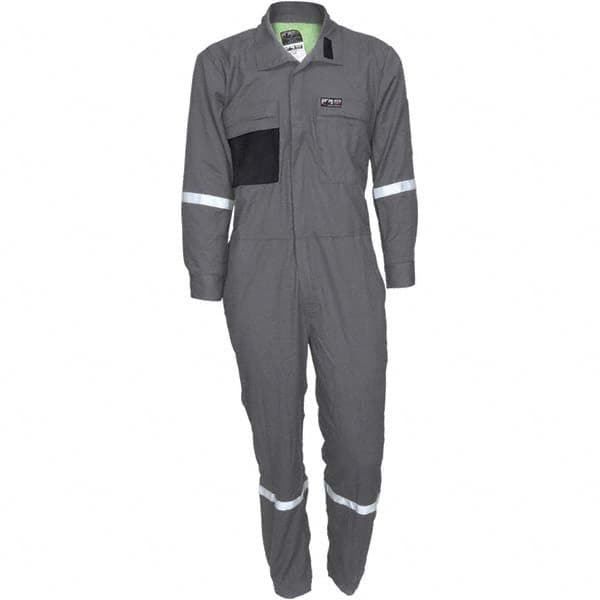 MCR Safety - Size 48 Regular Gray ASTM F1506 8.9 Cal/Cm2 CAT2 NFPA 2112 UL Certified NFPA 70E Flame Resistant/Retardant Coveralls - Americas Industrial Supply