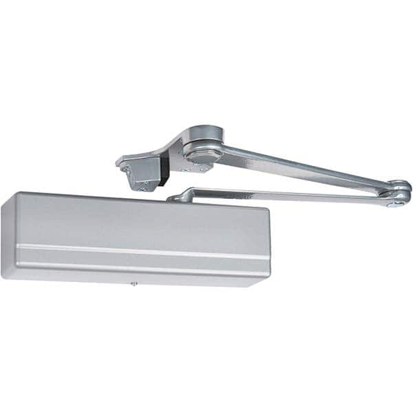 Door Damper: 12″ Closer Body Length Aluminum Enamel Finish, Non-Handed