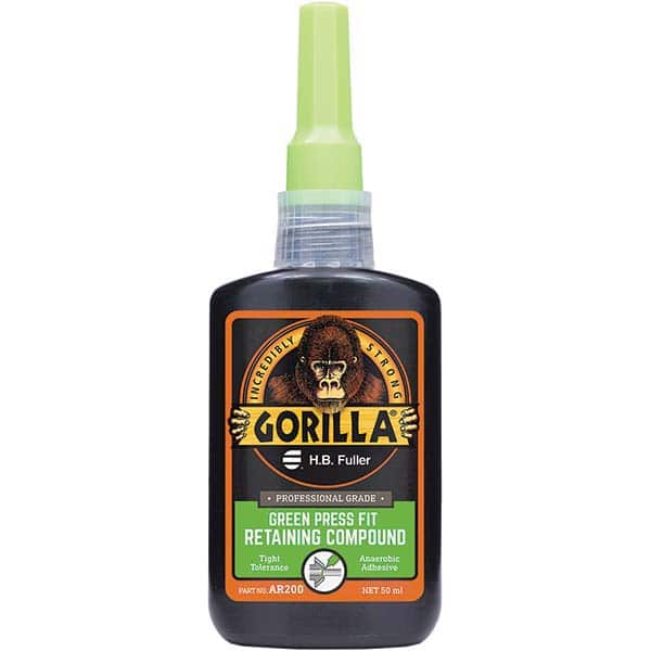 GorillaPro - 50 mL Bottle, Green, Press Fit Retaining Compound - Americas Industrial Supply