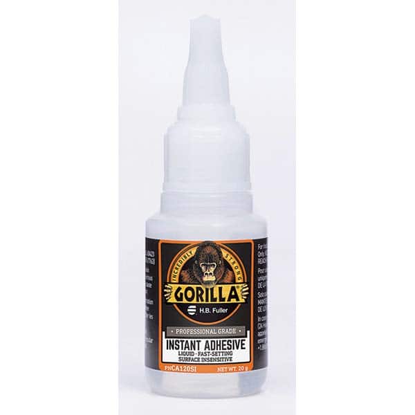 GorillaPro - 20 g Squeeze Bottle Clear Instant Adhesive - Americas Industrial Supply