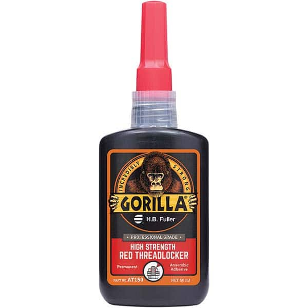 GorillaPro - 50 mL Bottle, Red, High Strength Threadlocker - Americas Industrial Supply