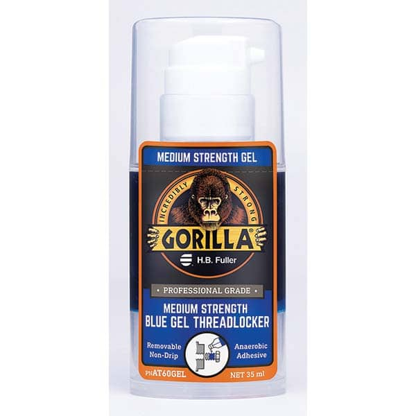 GorillaPro - 35 mL Pump Bottle, Blue Gel, Medium Strength Threadlocker - Americas Industrial Supply