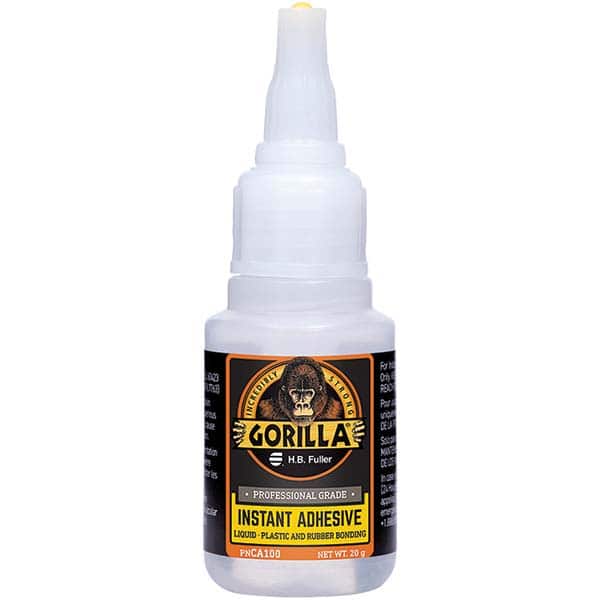 GorillaPro - 20 g Squeeze Bottle Clear Instant Adhesive - Americas Industrial Supply