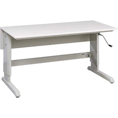 Treston - Stationary Work Benches, Tables Type: Laminate Top Crank Table Top Material: Laminate - Americas Industrial Supply