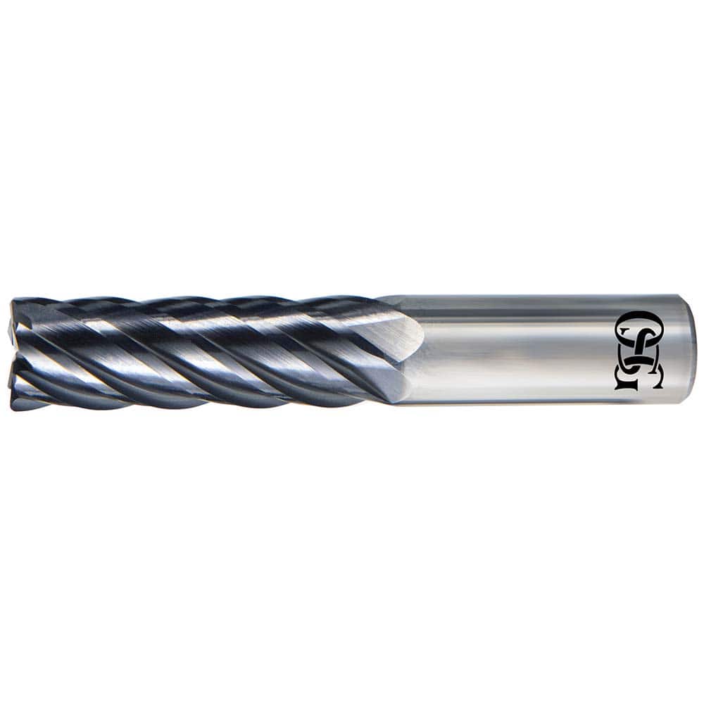 Corner Radius End Mill: 1/4″ Dia, 1-1/4″ LOC, 0.03″ Radius, 6 Flutes, Solid Carbide 3″ OAL, 1/4″ Shank Dia, 37 ° Helix, EXO Coated, Corner Radius End, Series VGM6
