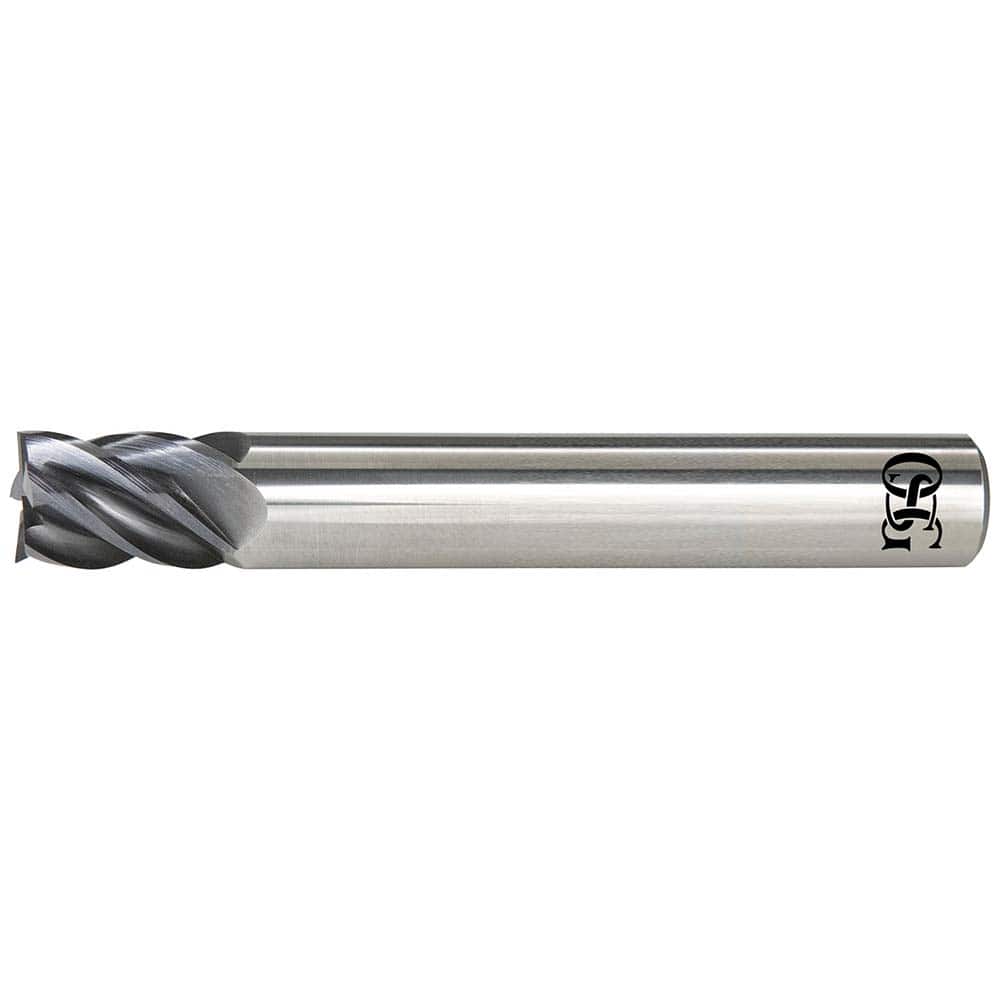 Corner Radius End Mill: 3/8″ Dia, 15/32″ LOC, 0.01″ Radius, 5 Flutes, Solid Carbide 4″ OAL, 3/8″ Shank Dia, 40 ° Helix, EXO Coated, Corner Radius End, Series VGM5-LN