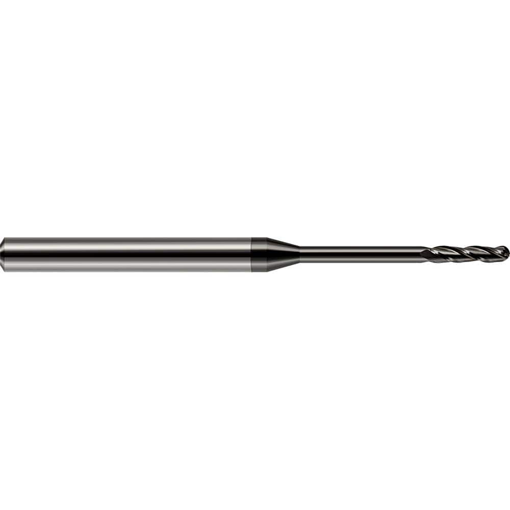 Harvey Tool - 0.1" Diam, 3/4" LOC, 3 Flute Solid Carbide Ball End Mill - Exact Industrial Supply