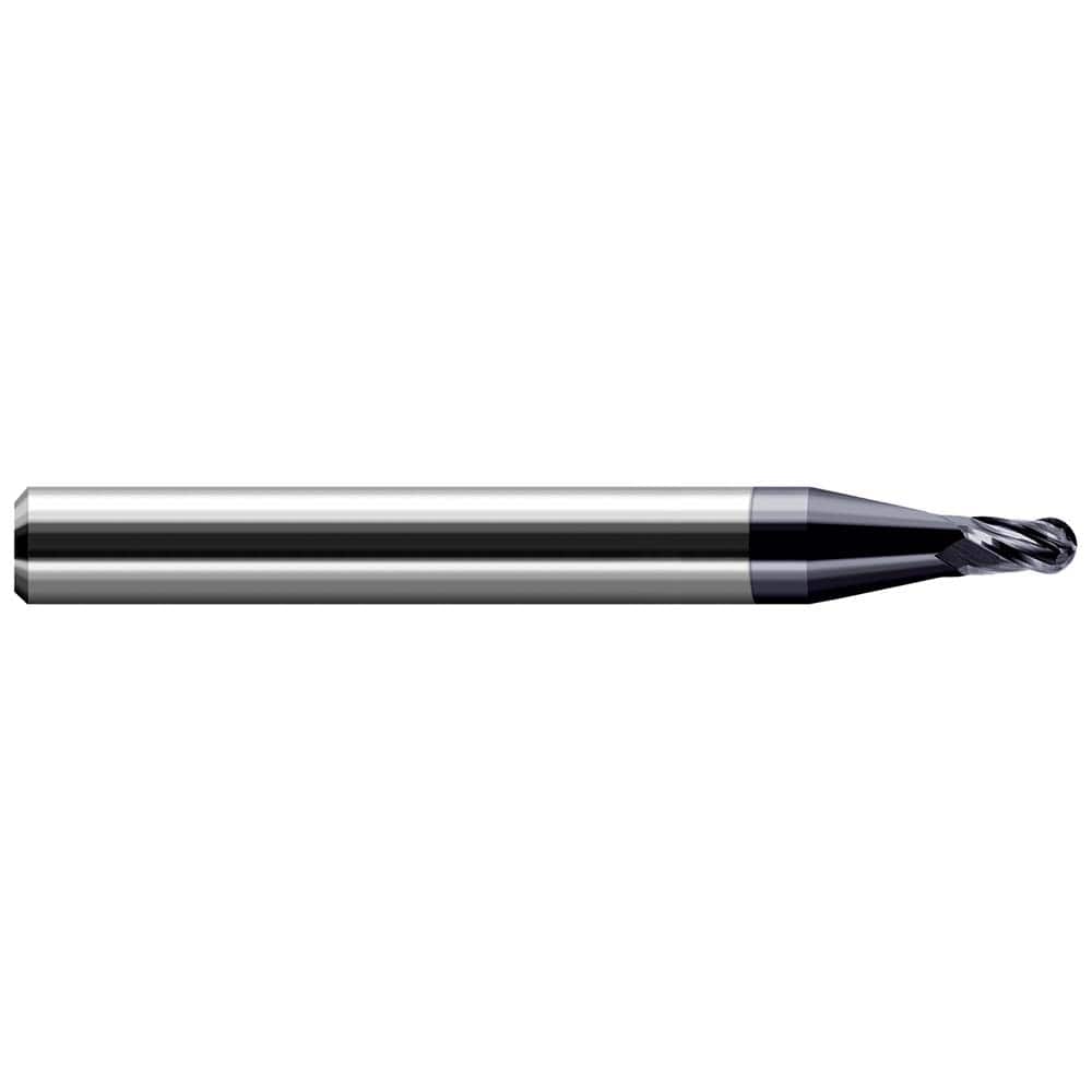 Harvey Tool - Ball End Mills; Mill Diameter (Inch): 3/8 ; Mill Diameter (Decimal Inch): 0.3750 ; Number of Flutes: 4 ; Length of Cut (Decimal Inch): 0.5700 ; Material: Solid Carbide ; Overall Length (Inch): 2-1/2 - Exact Industrial Supply
