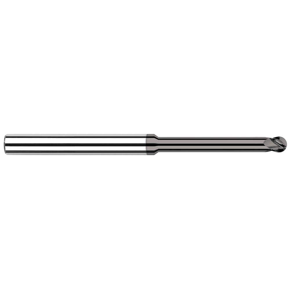 Harvey Tool - Ball End Mills; Mill Diameter (Decimal Inch): 0.0250 ; Number of Flutes: 4 ; Length of Cut (Decimal Inch): 0.0380 ; Material: Solid Carbide ; Overall Length (Inch): 2-1/2 ; Overall Length (Decimal Inch): 2.50000 - Exact Industrial Supply