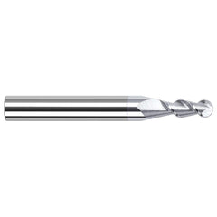 Harvey Tool - Ball End Mills; Mill Diameter (mm): 0.50 ; Mill Diameter (Decimal Inch): 0.0200 ; Number of Flutes: 2 ; Length of Cut (Decimal Inch): 0.0600 ; Material: Solid Carbide ; Overall Length (Inch): 1-1/2 - Exact Industrial Supply