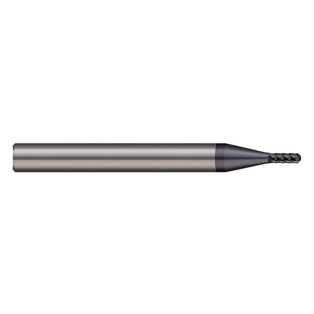 Harvey Tool - Ball End Mills; Mill Diameter (Inch): 1/4 ; Mill Diameter (Decimal Inch): 0.2500 ; Number of Flutes: 6 ; Length of Cut (Inch): 3/4 ; Length of Cut (Decimal Inch): 0.7500 ; Material: Solid Carbide - Exact Industrial Supply
