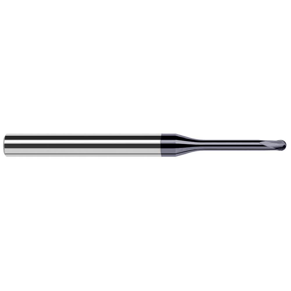 Harvey Tool - Ball End Mills; Mill Diameter (Inch): 3/16 ; Mill Diameter (Decimal Inch): 0.1875 ; Number of Flutes: 2 ; Length of Cut (Decimal Inch): 0.1500 ; Material: Solid Carbide ; Overall Length (Inch): 4 - Exact Industrial Supply