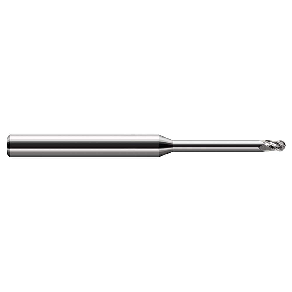 Harvey Tool - Ball End Mills; Mill Diameter (mm): 1.00 ; Mill Diameter (Decimal Inch): 0.0390 ; Number of Flutes: 3 ; Length of Cut (mm): 1.5000 ; Length of Cut (Decimal Inch): 0.0590 ; Material: Solid Carbide - Exact Industrial Supply