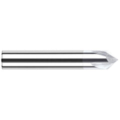 Harvey Tool - 1/8" Diam 150°/30° 2-Flute Single End Solid Carbide Chamfer Mill - Exact Industrial Supply