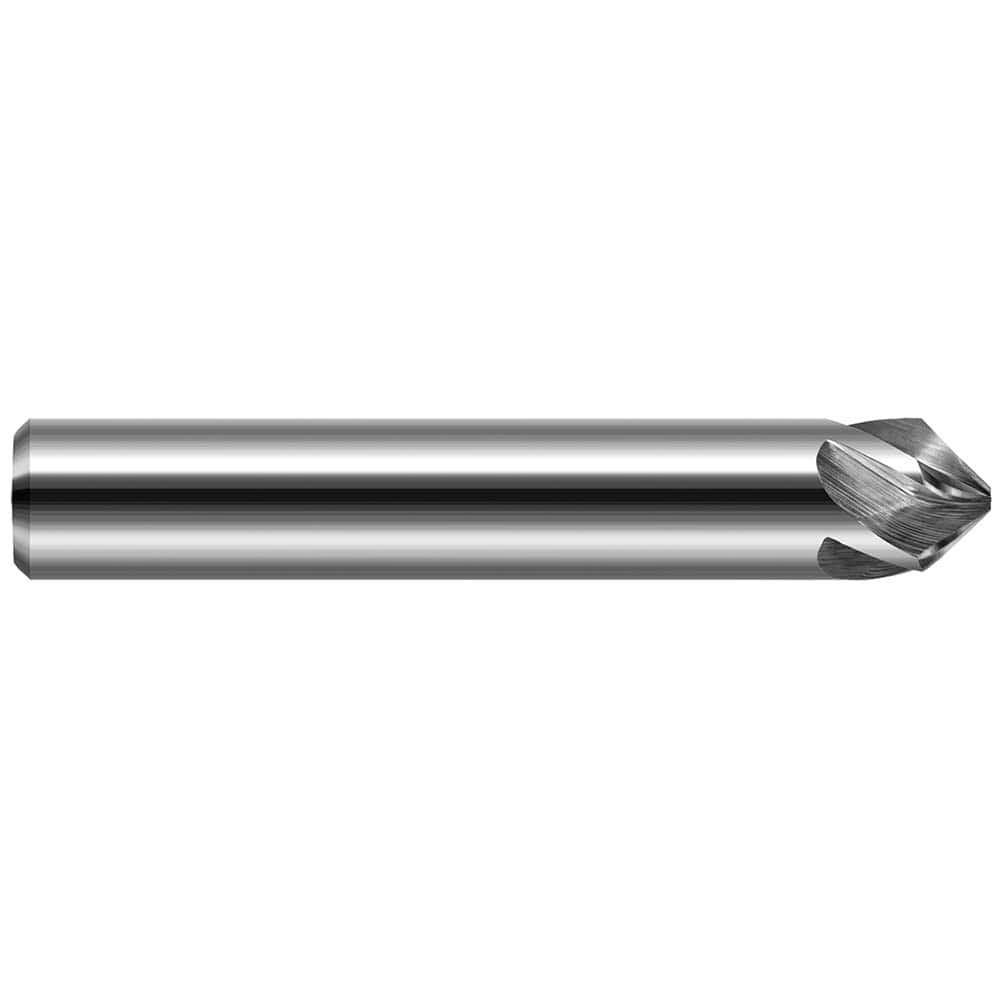 Harvey Tool - 5/8" Diam 90°/90° 3-Flute Single End Solid Carbide Chamfer Mill - Exact Industrial Supply