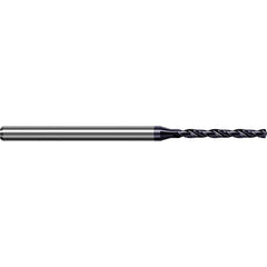 Micro Drill Bit: 0.089″ Dia, 140 °, Solid Carbide AlTiN Finish, RH Cut, Spiral Flute