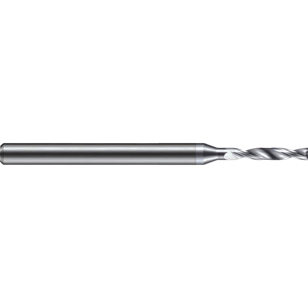 Micro Drill Bit: 0.0591″ Dia, 180 °, Solid Carbide TiB2 Finish, RH Cut, Spiral Flute