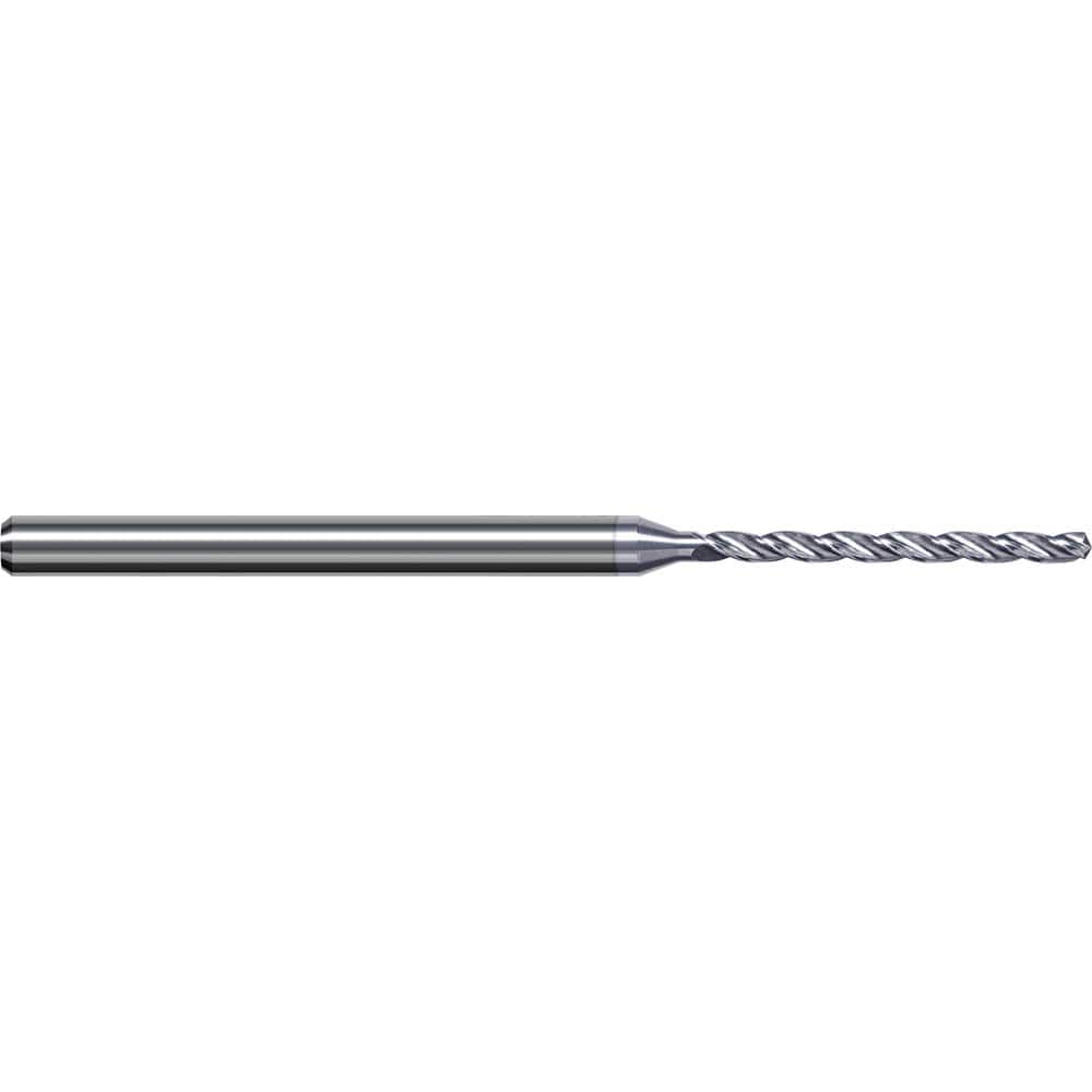 Micro Drill Bit: 0.0197″ Dia, 130 °, Solid Carbide TiB2 Finish, RH Cut, Spiral Flute
