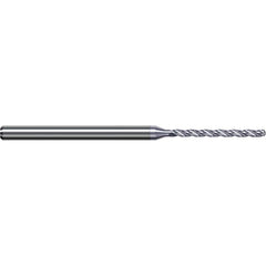 Micro Drill Bit: 0.0197″ Dia, 130 °, Solid Carbide TiB2 Finish, RH Cut, Spiral Flute
